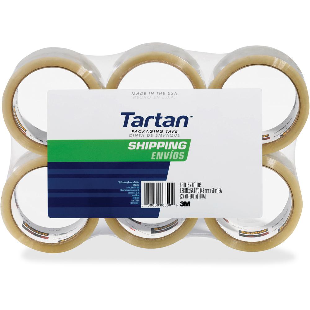 Tartan General-Purpose Packaging Tape - 54.60 yd Length x 1.88" Width - 1.9 mil Thickness - 3" Core - Rubber Resin Backing - Nick Resistant, Abrasion Resistant, Moisture Resistant, Scuff Resistant, Te. Picture 1
