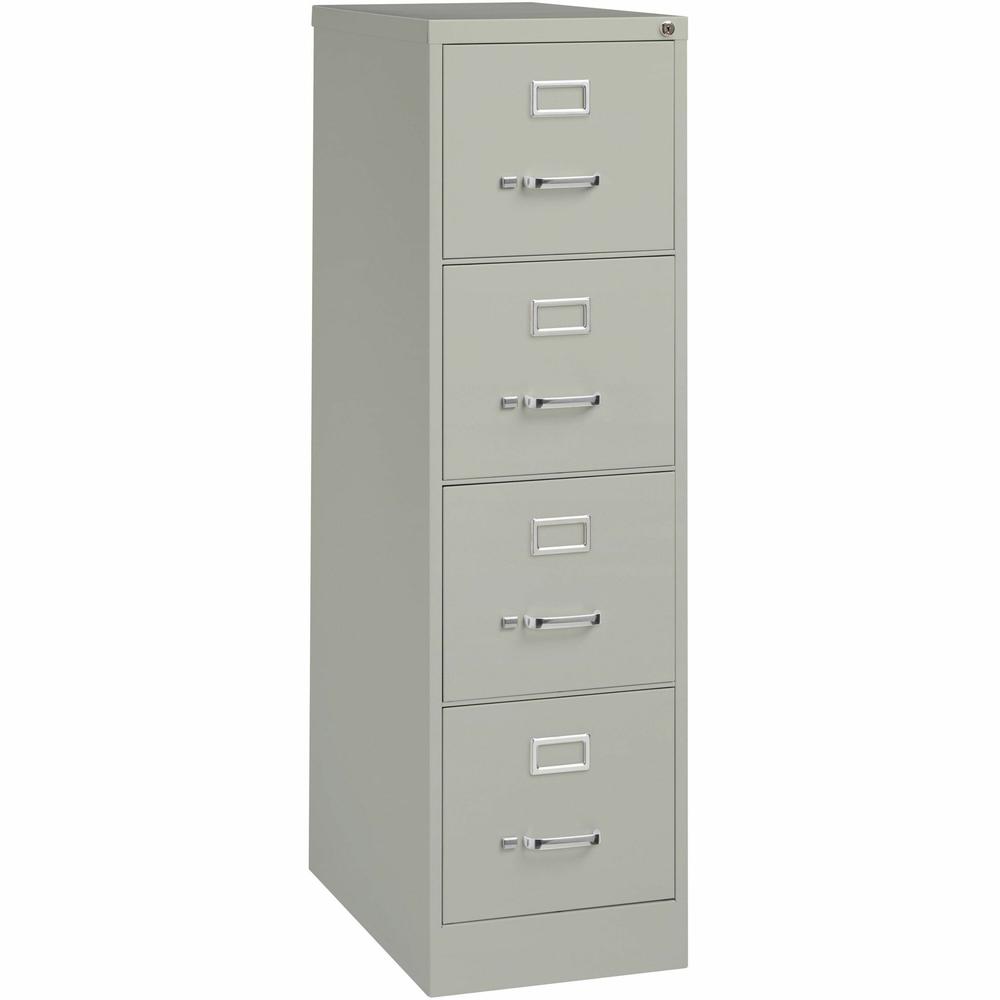 Lorell Fortress Series 25" Commercial-Grade Vertical File Cabinet - 15" x 25" x 52" - 4 x Drawer(s) for File - Letter - Vertical - Security Lock, Ball-bearing Suspension, Heavy Duty - Light Gray - Ste. Picture 1