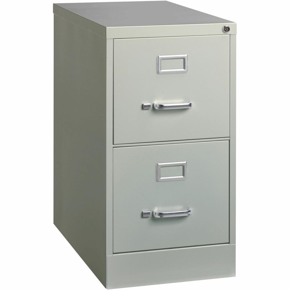 Lorell Fortress Series 25" Commercial-Grade Vertical File Cabinet - 15" x 25" x 28.4" - 2 x Drawer(s) for File - Letter - Vertical - Security Lock, Ball-bearing Suspension, Heavy Duty - Light Gray - S. Picture 1