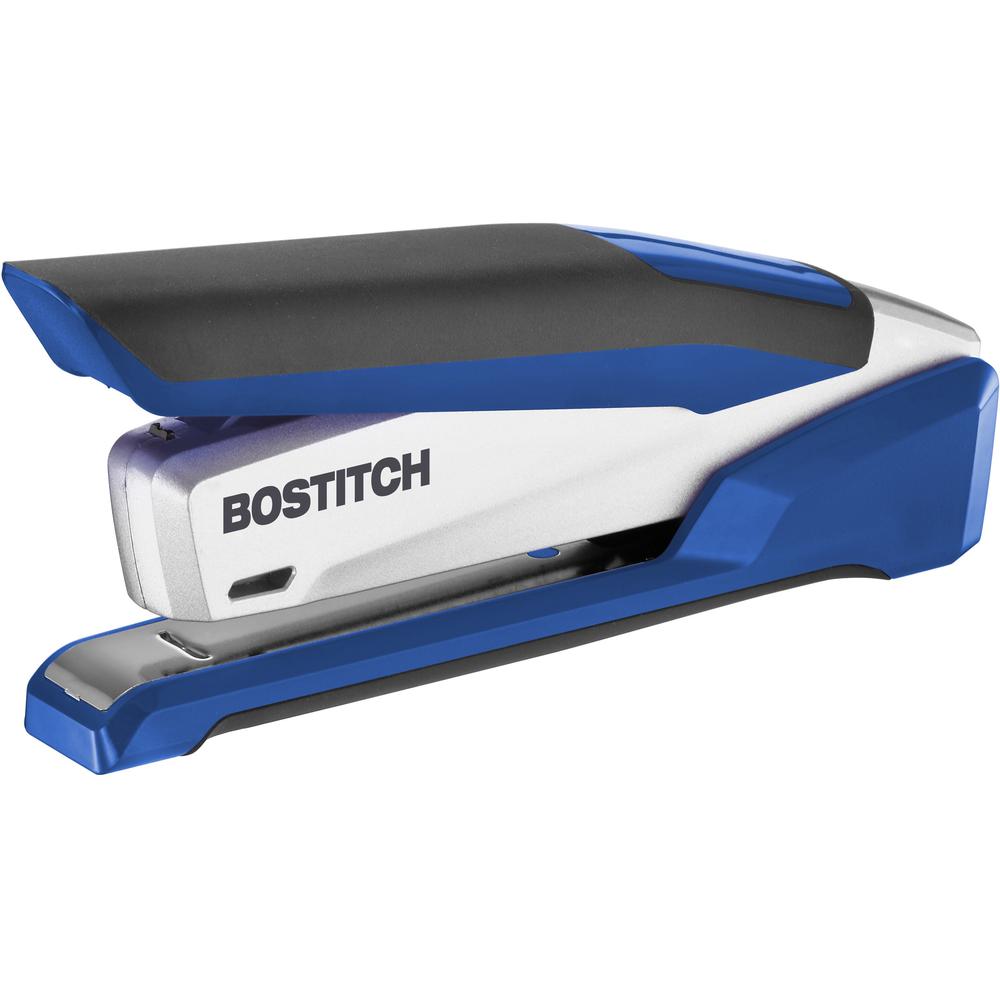 Bostitch InPower 28 Spring-Powered Premium Desktop Stapler - 28 Sheets Capacity - 210 Staple Capacity - Full Strip - 1/4" Staple Size - Blue, Silver. The main picture.