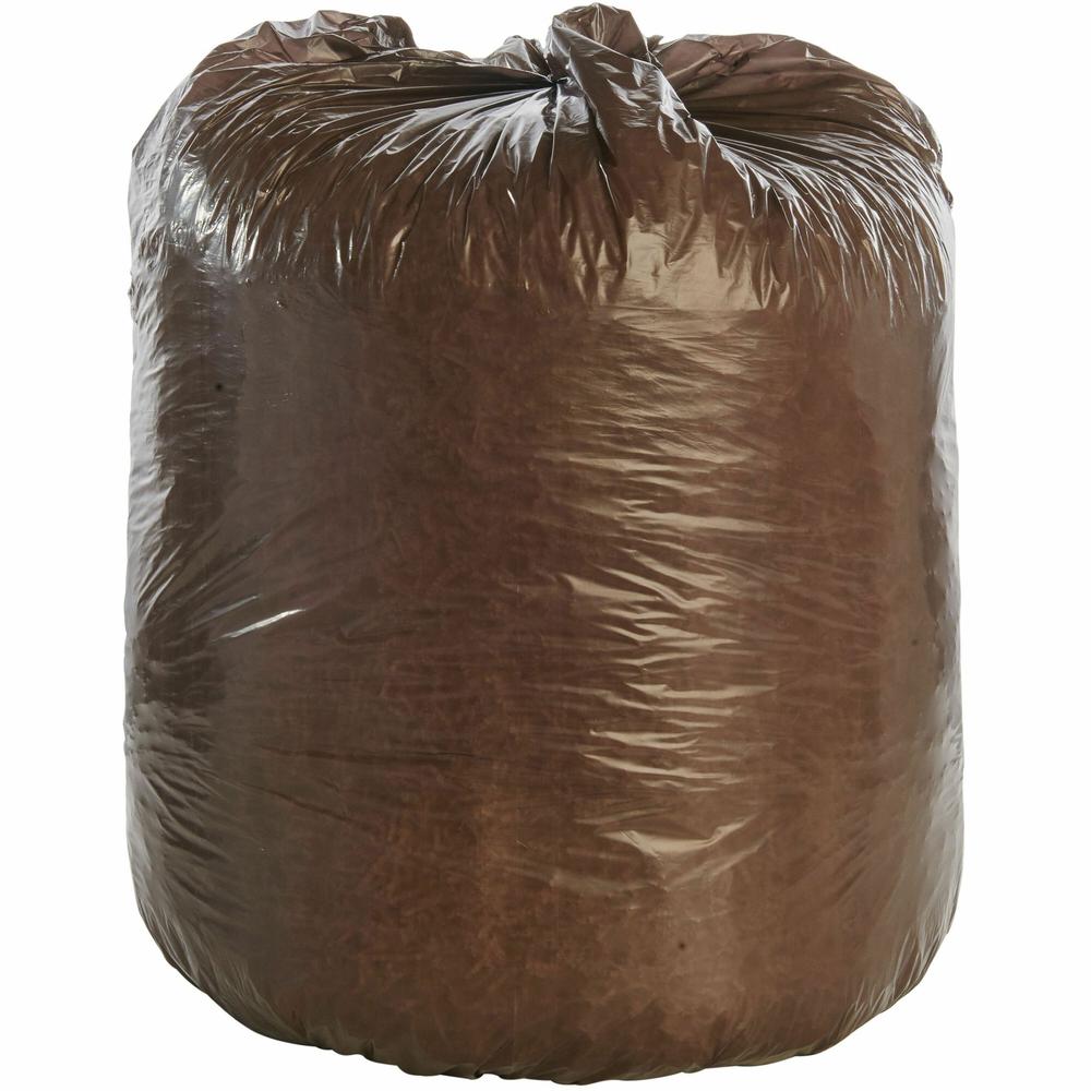 Stout Controlled Life-Cycle Plastic Trash Bags - 30 gal Capacity - 30" Width x 36" Length - 0.80 mil (20 Micron) Thickness - Brown - 60/Carton - Office Waste. Picture 1