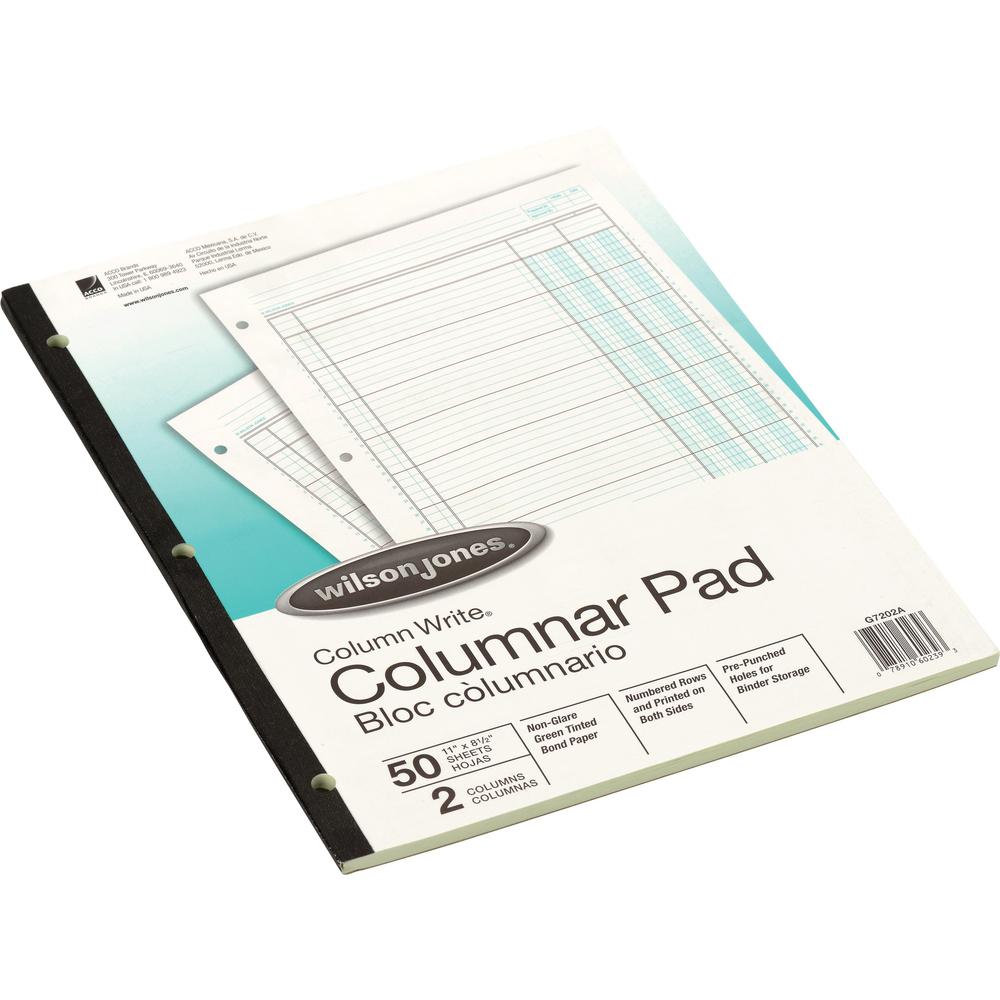 Wilson Jones Column Write 2column Columnar Pad 50 Sheet(s) Double