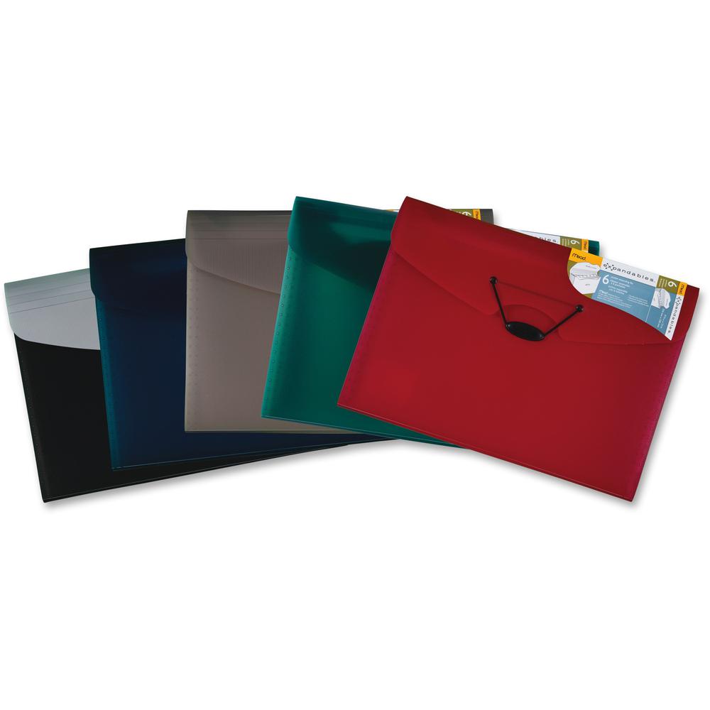 MeadWestvaco Poly Expanding File - 9 1/4" x 13" - 6 Pocket(s) - Poly - Assorted - 1 Each. Picture 1