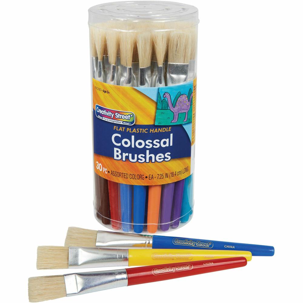 Creativity Street Flat Colossal Brushes - 1 Brush(es) Plastic Assorted Handle. Picture 1