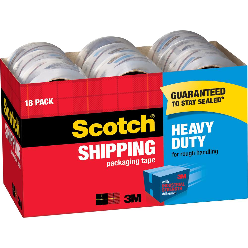 Scotch Heavy-Duty Shipping/Packaging Tape - 54.60 yd Length x 1.88" Width - 3.1 mil Thickness - 3" Core - Tear Resistant, Split Resistant, Breakage Resistance - For Mailing, Moving, Packing, Protectin. Picture 1