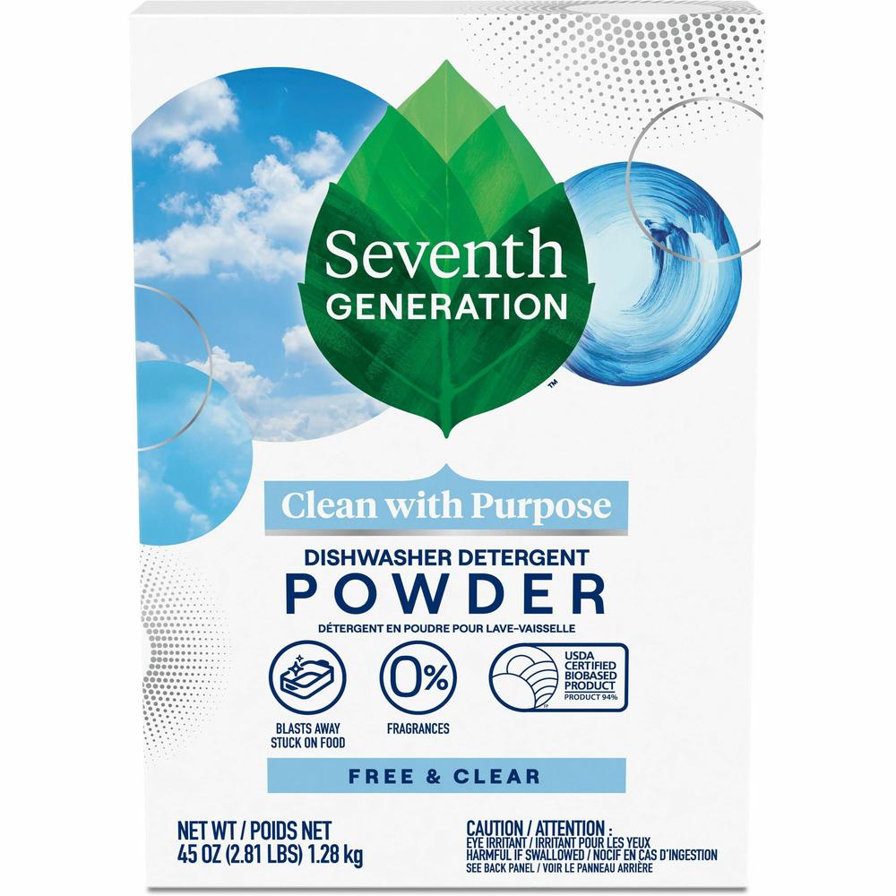 Seventh Generation Dishwasher Detergent - For Kitchen - 45 oz (2.81 lb) - Free & Clear Scent - 1 Each - Non-toxic, Chlorine-free, Phosphate-free - Clear. Picture 1