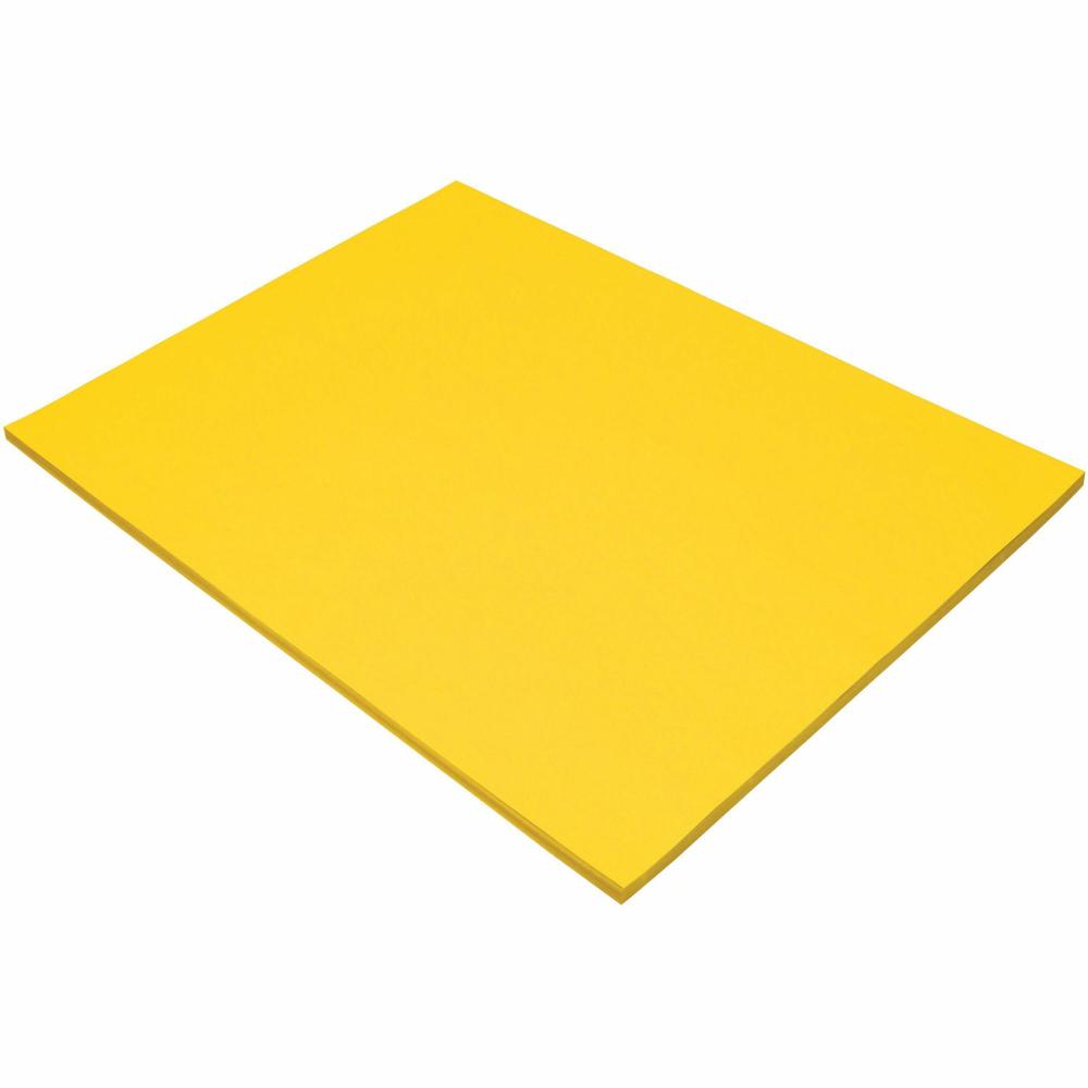 Tru-Ray Construction Paper - 24"Width x 18"Length - 76 lb Basis Weight - 50 / Pack - Yellow - Sulphite. Picture 1