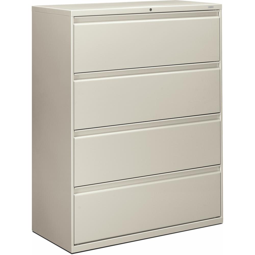 HON Brigade 800 H894 Lateral File - 42" x 18"53.3" - 4 Drawer(s) - Finish: Light Gray. Picture 1