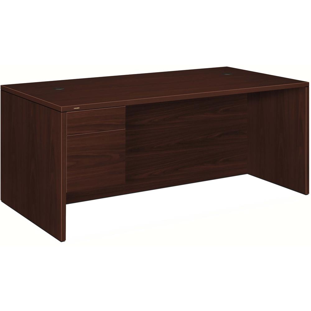 HON 10500 H10586L Pedestal Desk - 72" x 36"29.5" - 2 x Box, File Drawer(s)Left Side - Flat Edge. Picture 1
