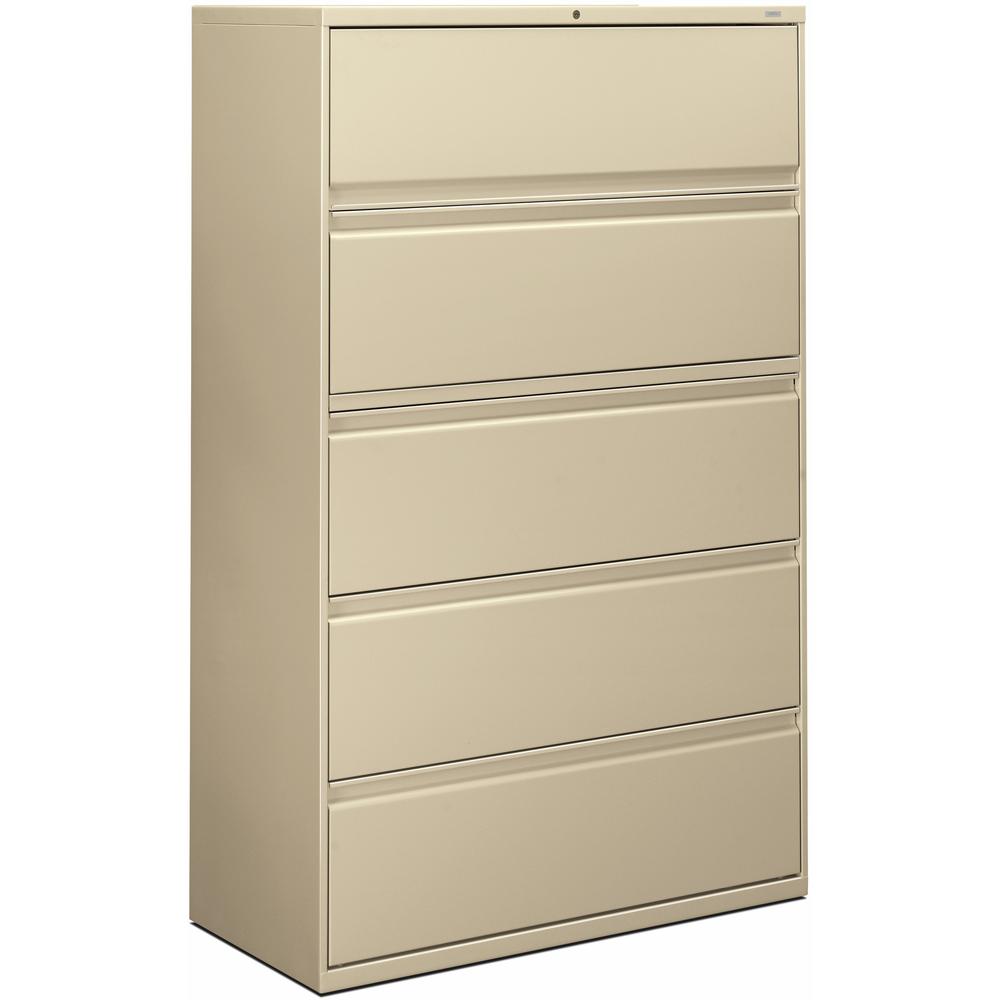 HON Brigade 800 H895 Lateral File - 42" x 18" x 67" - 5 - Finish: Putty. Picture 1