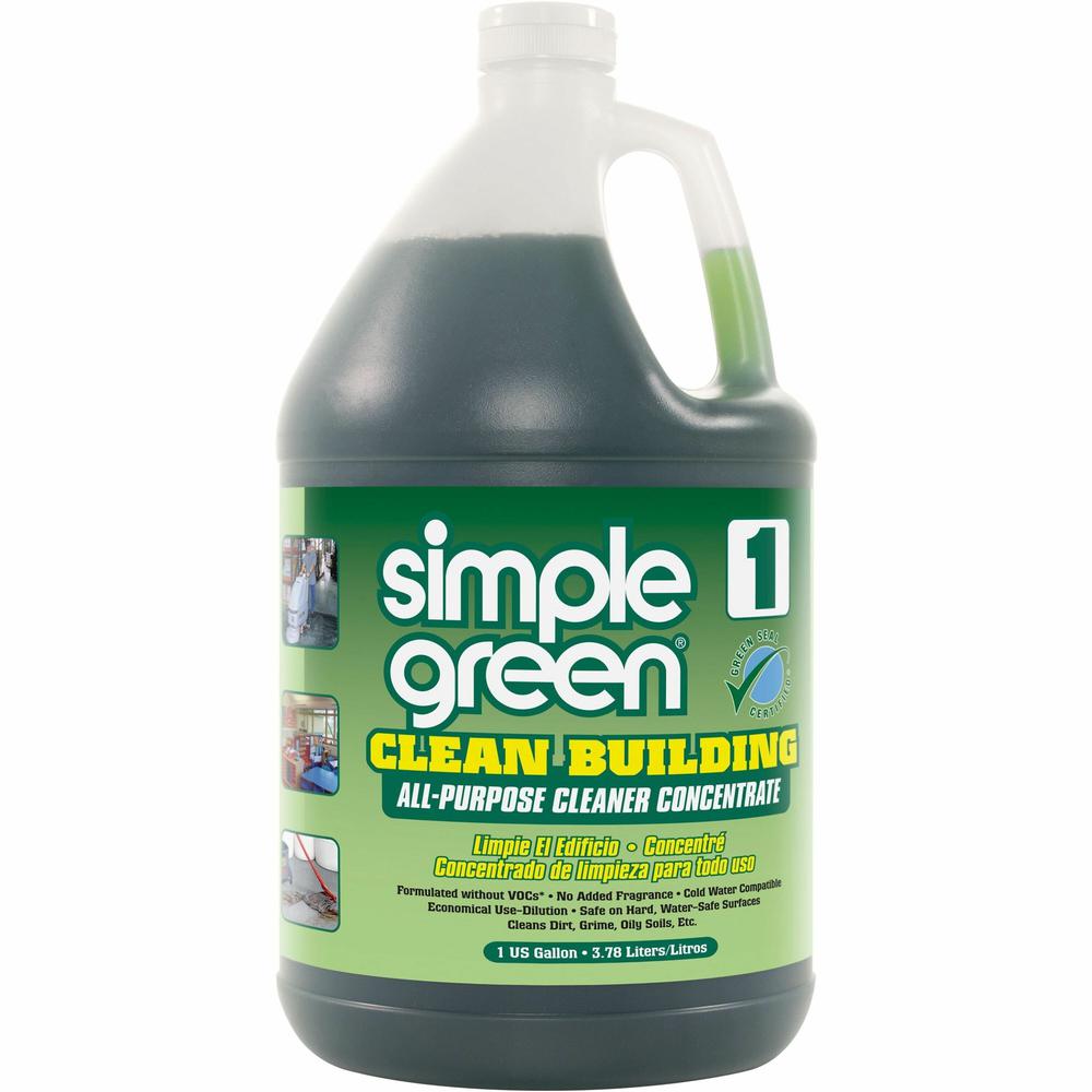 Simple Green All-purpose Cleaner Concentrate - For Hard Surface, Nonporous Surface - Concentrate - 128 fl oz (4 quart) - 1 Each - Non-toxic, Non-flammable, Disinfectant, Odorless - Green. Picture 1