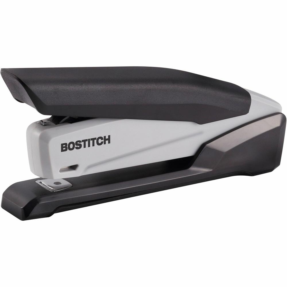 Bostitch EcoStapler Spring-Powered Antimicrobial Desktop Stapler - 20 of 30lb Paper Sheets Capacity - 210 Staple Capacity - Full Strip - 1/4" Staple Size - 1 Each - Gray, Black. Picture 1
