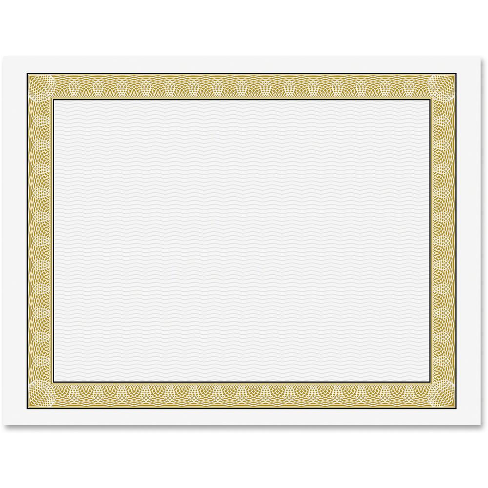 Geographics Natural Diplomat Certificate - 24 lb Basis Weight - 11" x 8.5" - Inkjet, Laser Compatible - Gold with White Border - Parchment Paper - 50 / Pack. Picture 1