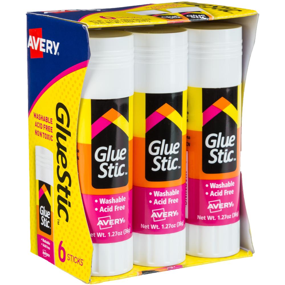 Avery&reg; Glue Stick - 1.27 oz - 6 / Pack - White. The main picture.