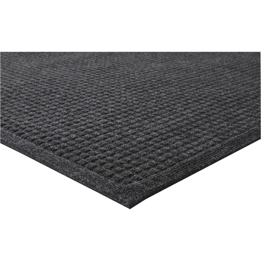 Genuine Joe EcoGuard Indoor Wiper Floor Mats - Indoor - 36" Length x 24" Width - Plastic, Rubber - Charcoal Gray - 1Each. Picture 1