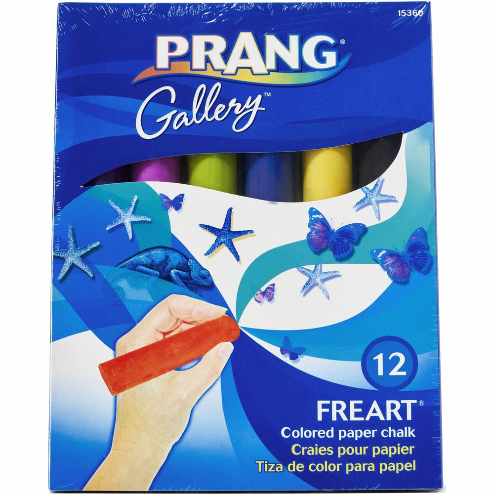 Prang Freart Oversized Chalk - 4" Length - 1" Diameter - Assorted - 12 / Box - Non-toxic. Picture 1