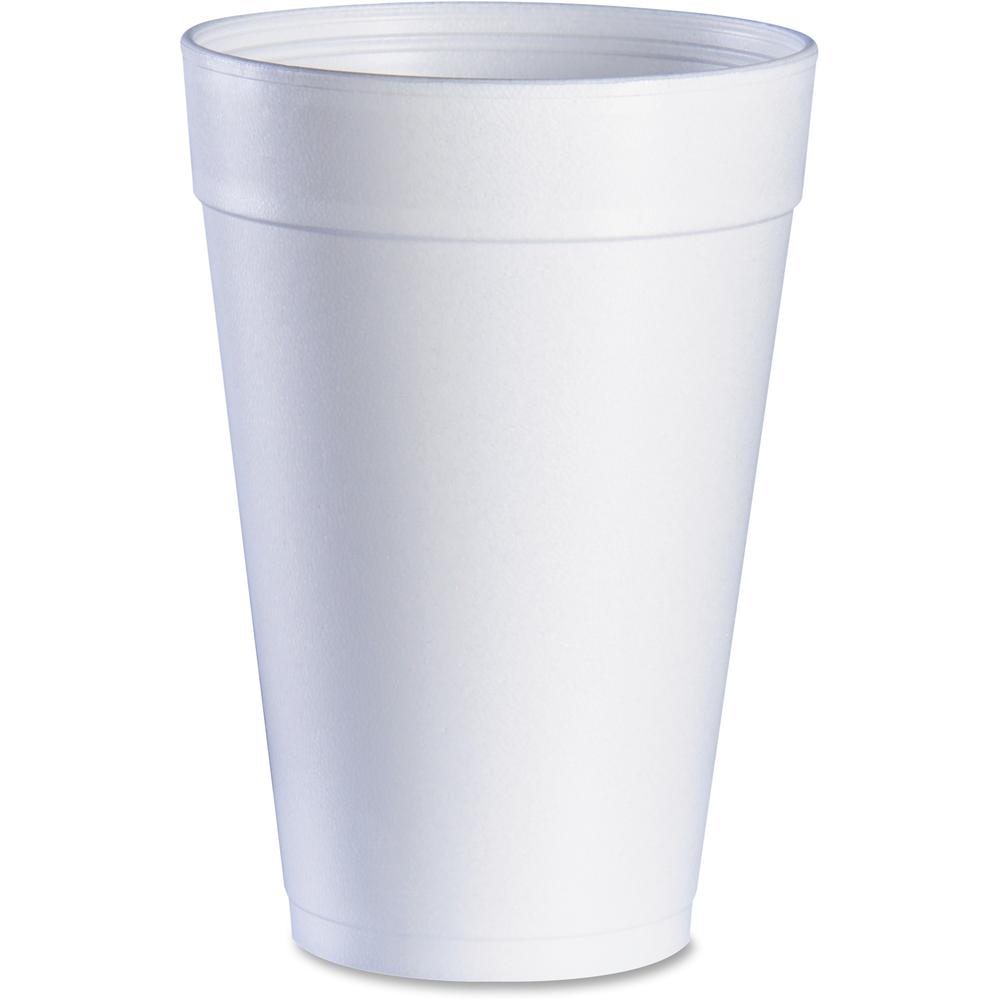 Dart 32 oz Insulated Foam Cups - Round - 25 / Pack - White - Foam - Beverage, Hot Drink, Cold Drink. Picture 1