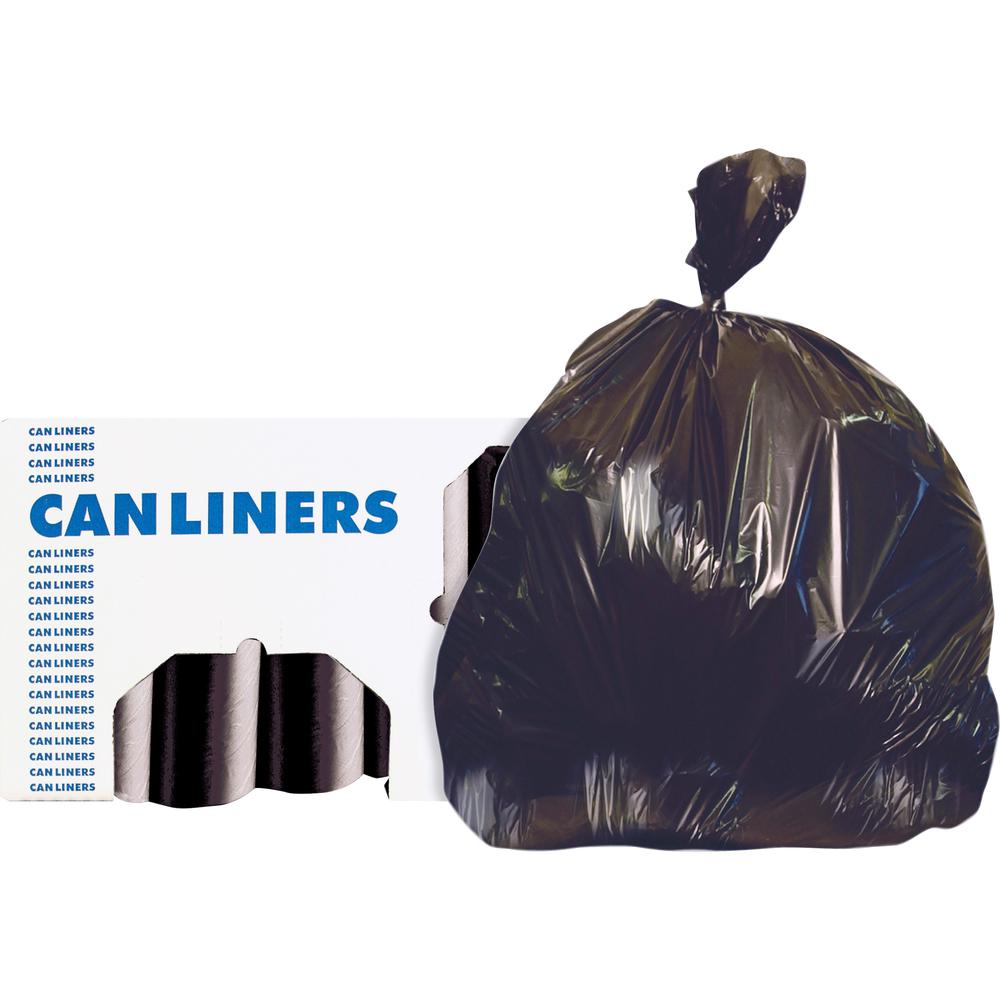 Heritage AccuFit RePrime Can Liners - 44 gal/55 lb Capacity - 37" Width x 50" Length - 0.90 mil (23 Micron) Thickness - Black - Resin - 100/Carton - Can. Picture 1