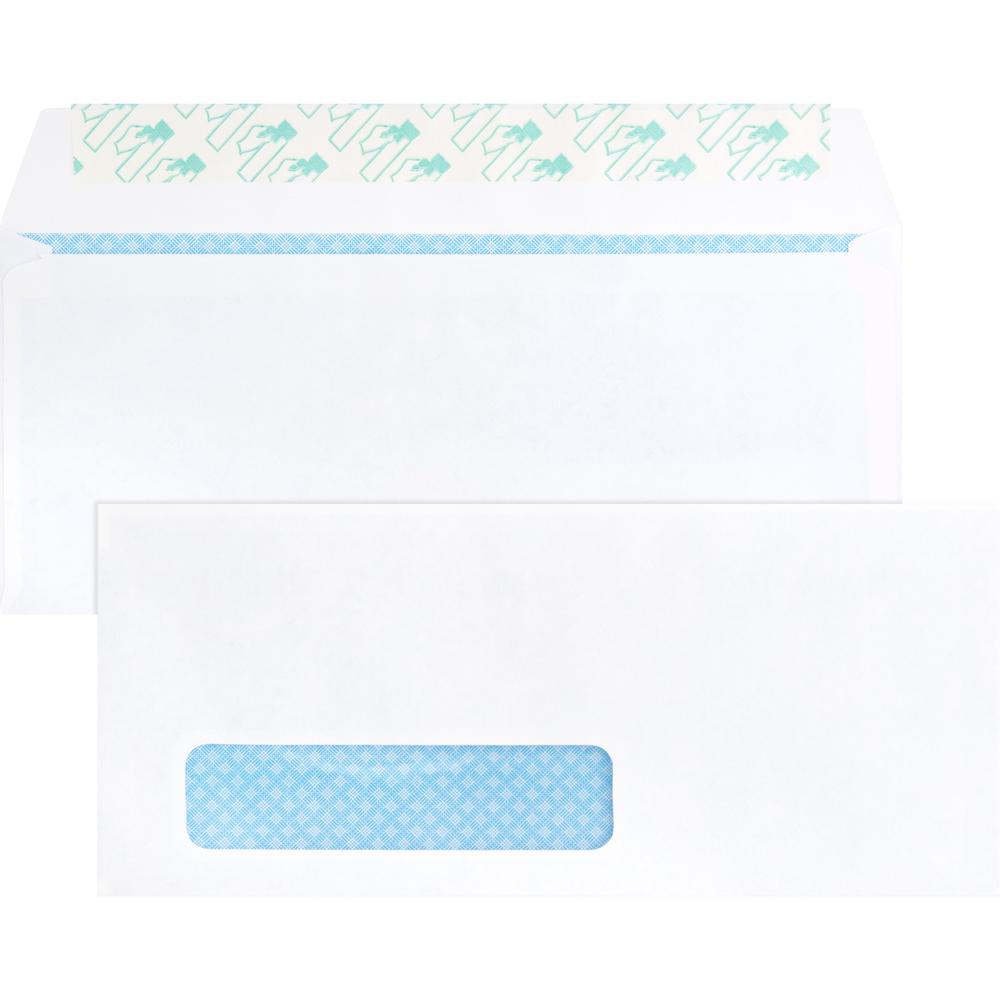 Business Source Security Tint Window Envelopes - Business - #10 - 9 1/2" Width x 4 1/8" Length - Peel & Seal - Wove - 500 / Box - White. Picture 1