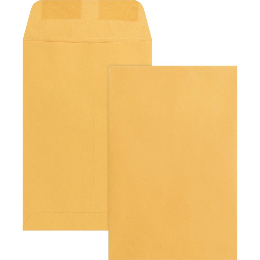 Business Source Durable Kraft Catalog Envelopes - Catalog - 6" Width x 9" Length - 24 lb - Gummed - Kraft - 500 / Box - Kraft. Picture 1