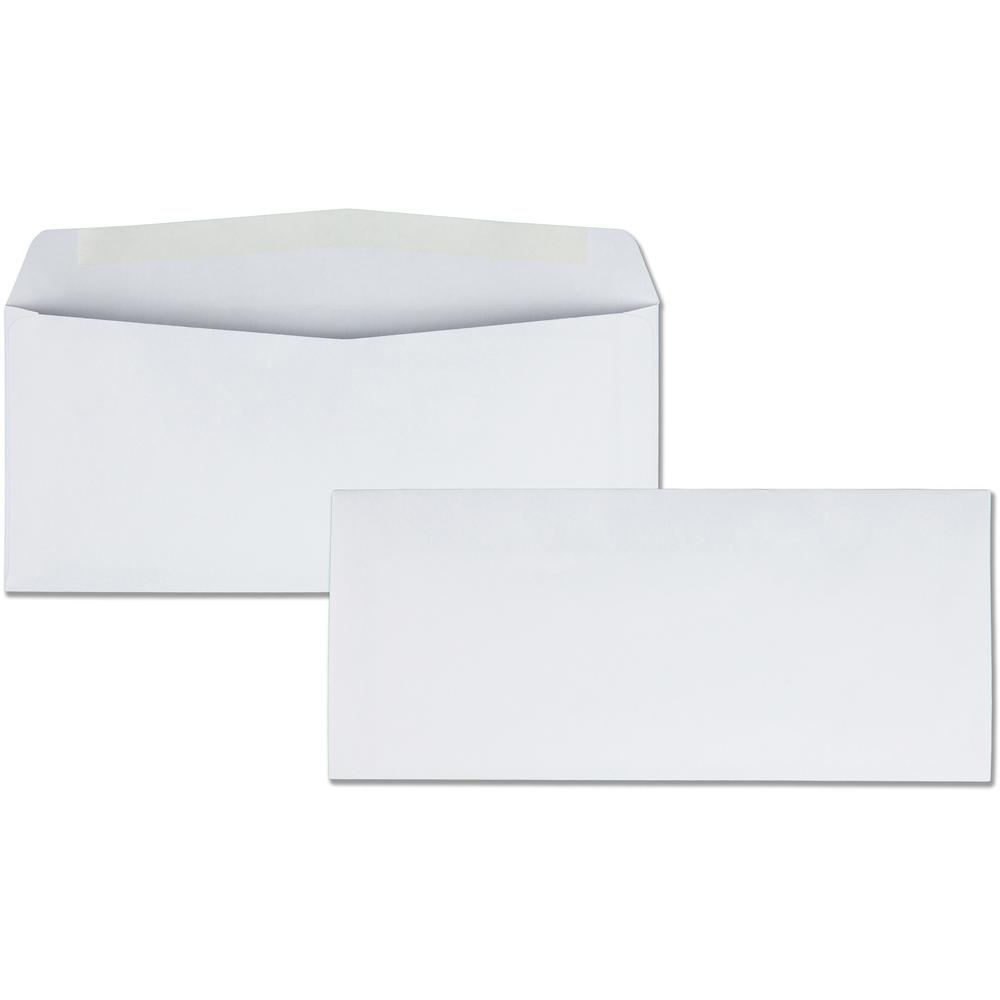 Business Source No. 10 White Business Envelopes - Commercial - #10 - 9 1/2" Width x 4 1/8" Length - 24 lb - Gummed - Wove - 500 / Box - White. The main picture.