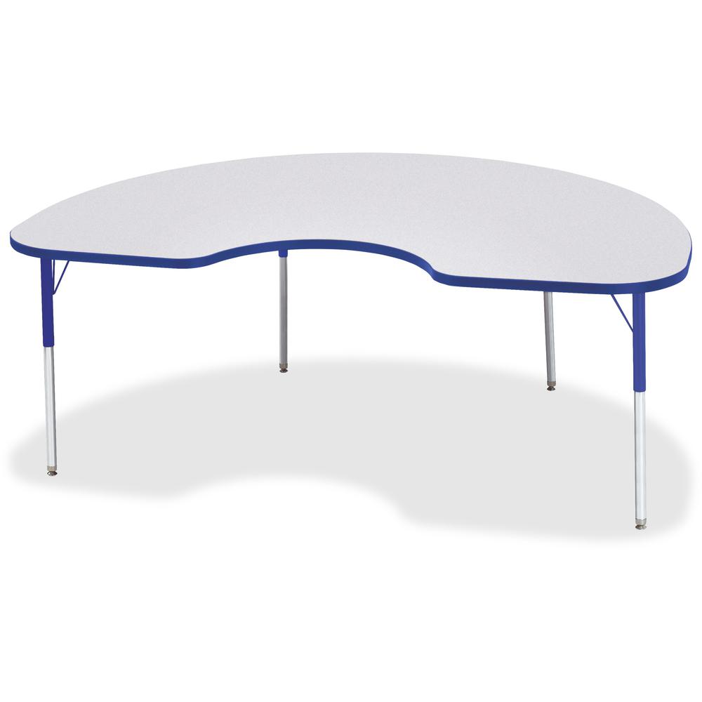 Jonti-Craft Berries Adult Height Prism Color Edge Kidney Table - Blue Kidney-shaped, Laminated Top - Four Leg Base - 4 Legs - Adjustable Height - 24" to 31" Adjustment - 72" Table Top Length x 48" Tab. Picture 1