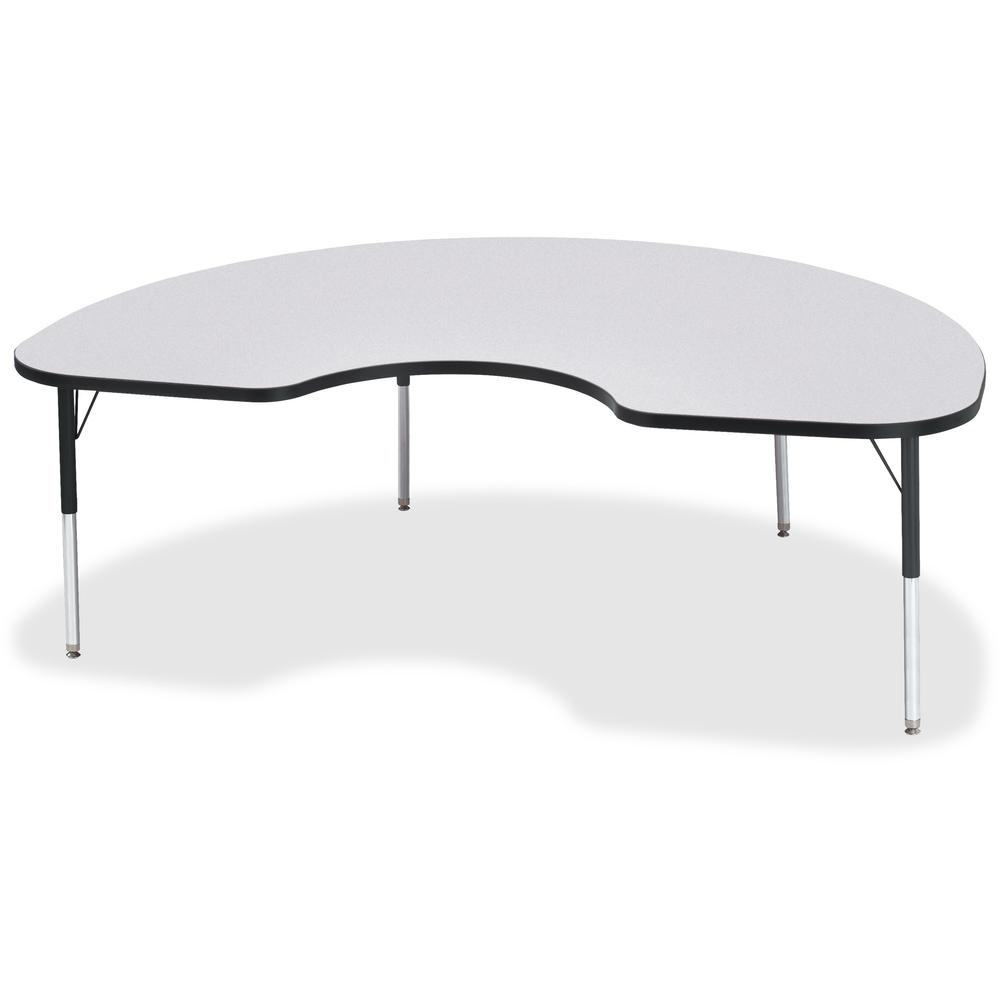 Jonti-Craft Berries Elementary Height Color Edge Kidney Table - Black Kidney-shaped, Laminated Top - Four Leg Base - 4 Legs - Adjustable Height - 15" to 24" Adjustment - 72" Table Top Length x 48" Tab. Picture 1