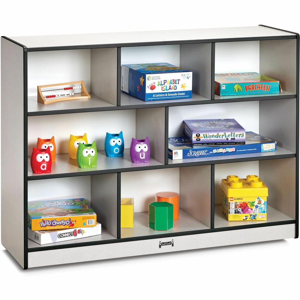 Jonti-Craft Rainbow Accents Super-size Mobile Storage - 35.5" Height x 48" Width x 15" Depth - Durable, Laminated - Black - Hard Rubber - 1 Each. Picture 1