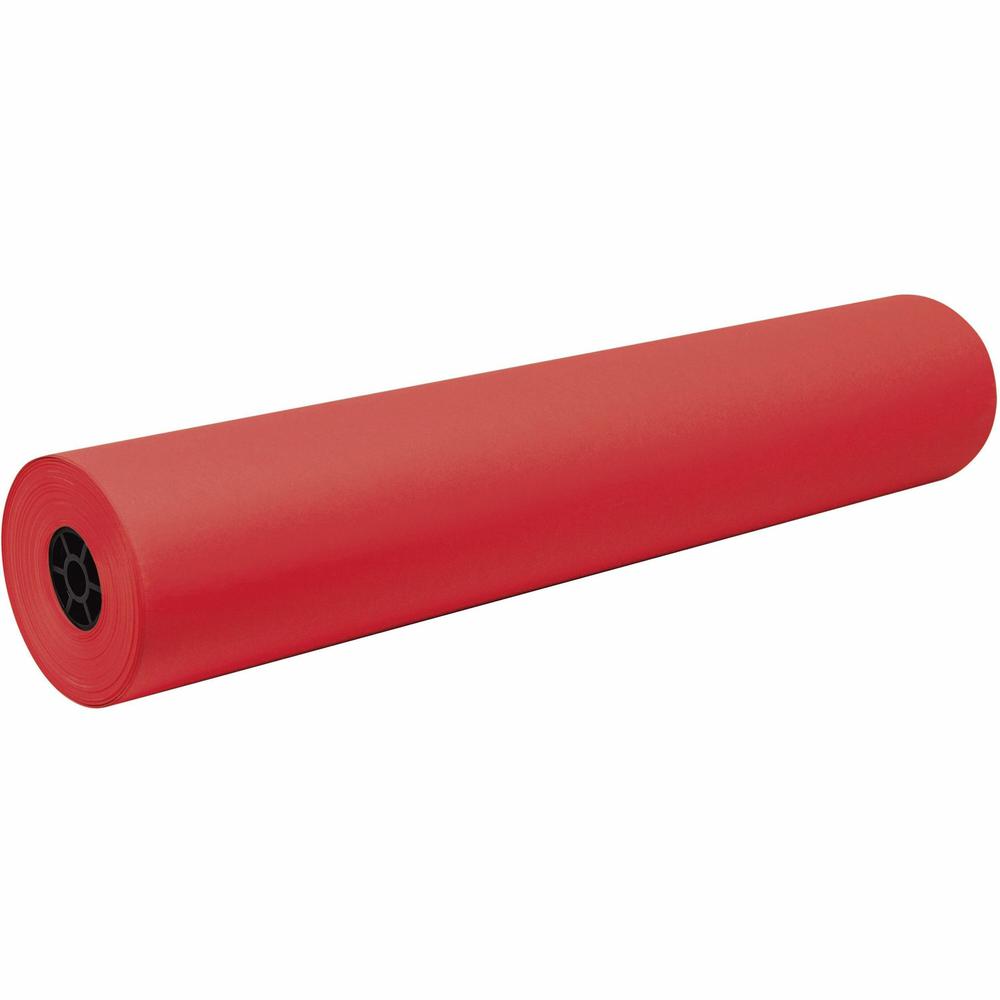 Decorol Flame-Retardant Art Paper Roll - Art, Classroom, Office, Banner, Bulletin Board - 7"Height x 36"Width x 1000 ftLength - 1 / Roll - Festive Red - Sulphite. Picture 1