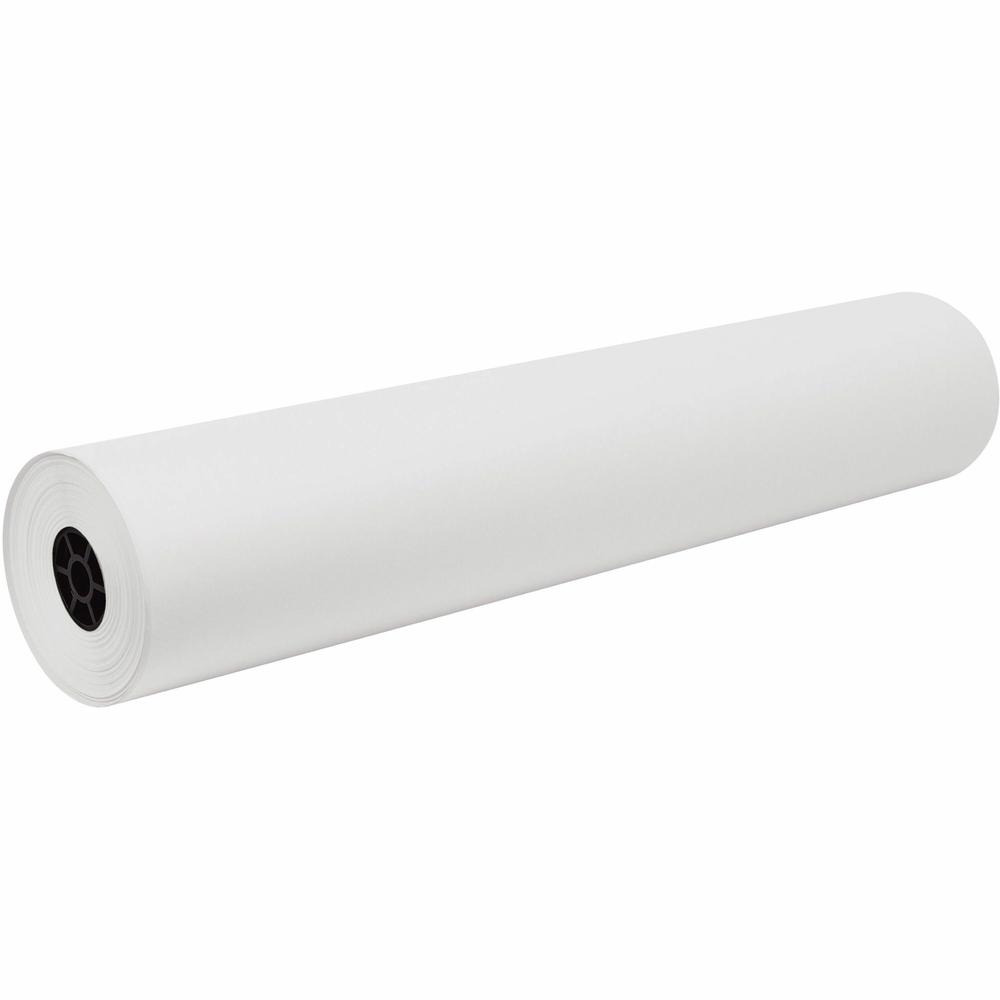 Decorol Flame-Retardant Art Paper Roll - Art, Classroom, Office, Banner, Bulletin Board - 7.40"Height x 36"Width x 1000 ftLength - 1 / Roll - White - Sulphite. Picture 1
