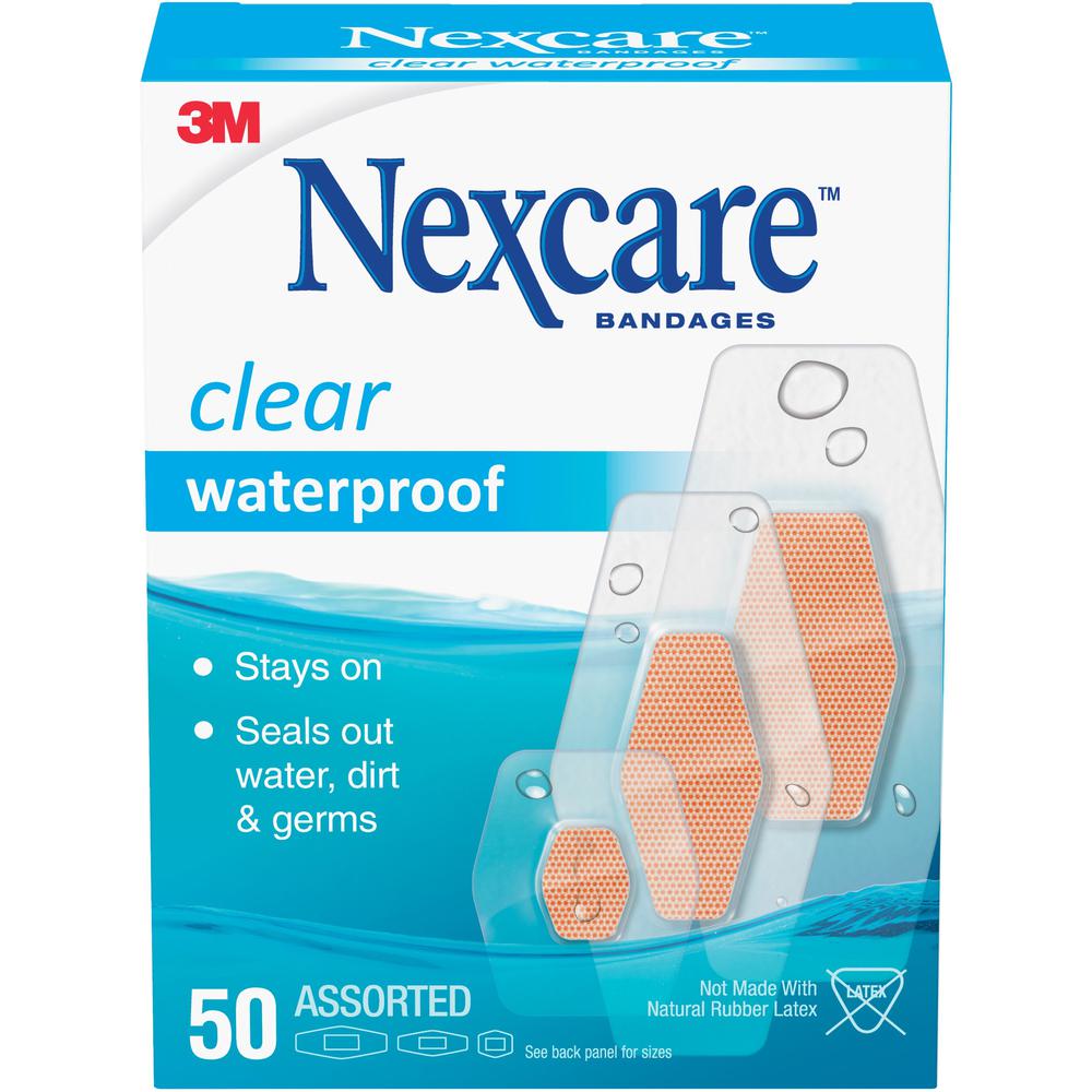 Nexcare Waterproof Bandages - 50/Box - Clear. Picture 1