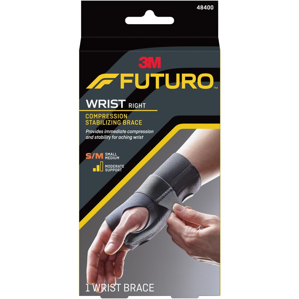 FUTURO Right-Hand Small/Medium Wrist Support - Black - 1 Pack. Picture 1