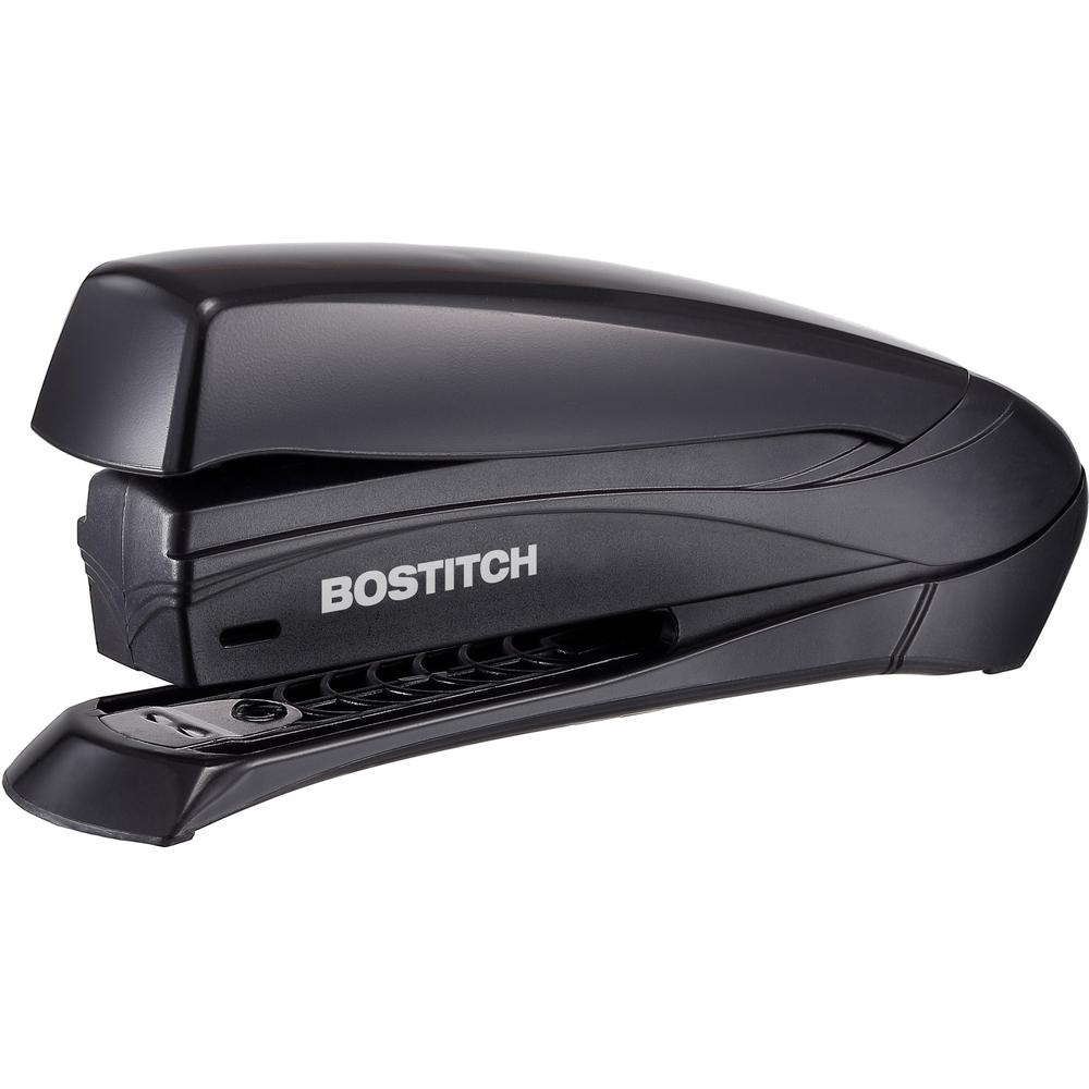 Bostitch Inspire 20 Spring-Powered Premium Desktop Stapler - 20 Sheets Capacity - 210 Staple Capacity - Full Strip - 1/4" Staple Size - 1 Each - Black. Picture 1