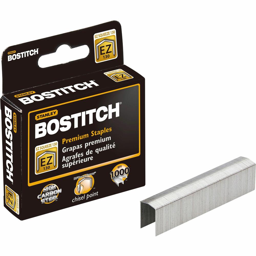 Bostitch EZ Squeeze 130 Premium Staples - 210 Per Strip - 13/16" Leg - 1/2" Crown - Holds 130 Sheet(s) - for Paper - Chisel Point - Steel Gray - High Carbon Steel - 2.4" Height x 2.9" Width0.8" Length. Picture 1