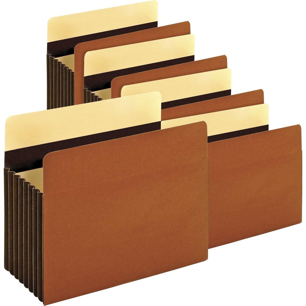Pendaflex Letter Recycled Expanding File - 8 1/2" x 11" - 1600 Sheet Capacity - 7" Expansion - Tyvek, Redrope, Redrope - Brown - 10% Recycled - 5 / Box. Picture 1