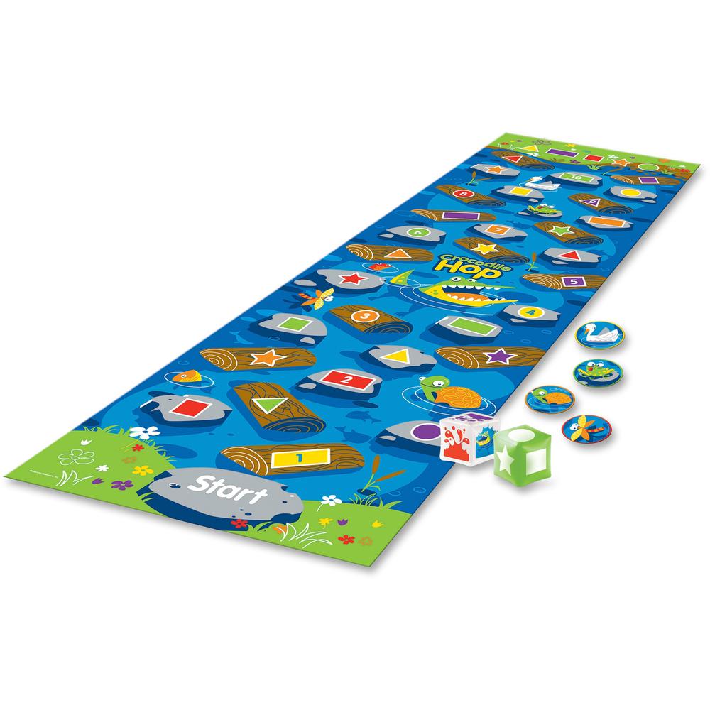 Learning Resources Crocodile Hop Floor Game - Theme/Subject: Learning - Skill Learning: Color Identification, Shape, Number Recognition, Problem Solving, Gross Motor - 3-6 Year. Picture 1