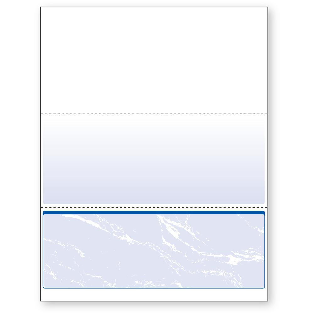 DocuGard Security Business Checks - Letter - 8 1/2" x 11" - 24 lb Basis Weight - Smooth - 500 / Ream - Erasure Protection, Watermarked - Marble Blue. Picture 1