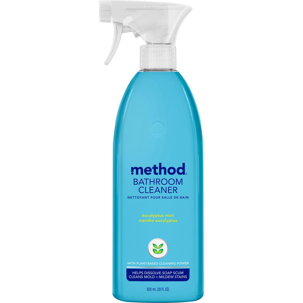 Method Daily Shower Spray Cleaner - 28 fl oz (0.9 quart) - Eucalyptus Mint Scent - 1 Each - Pleasant Scent, Non-toxic, Disinfectant - Blue. Picture 1
