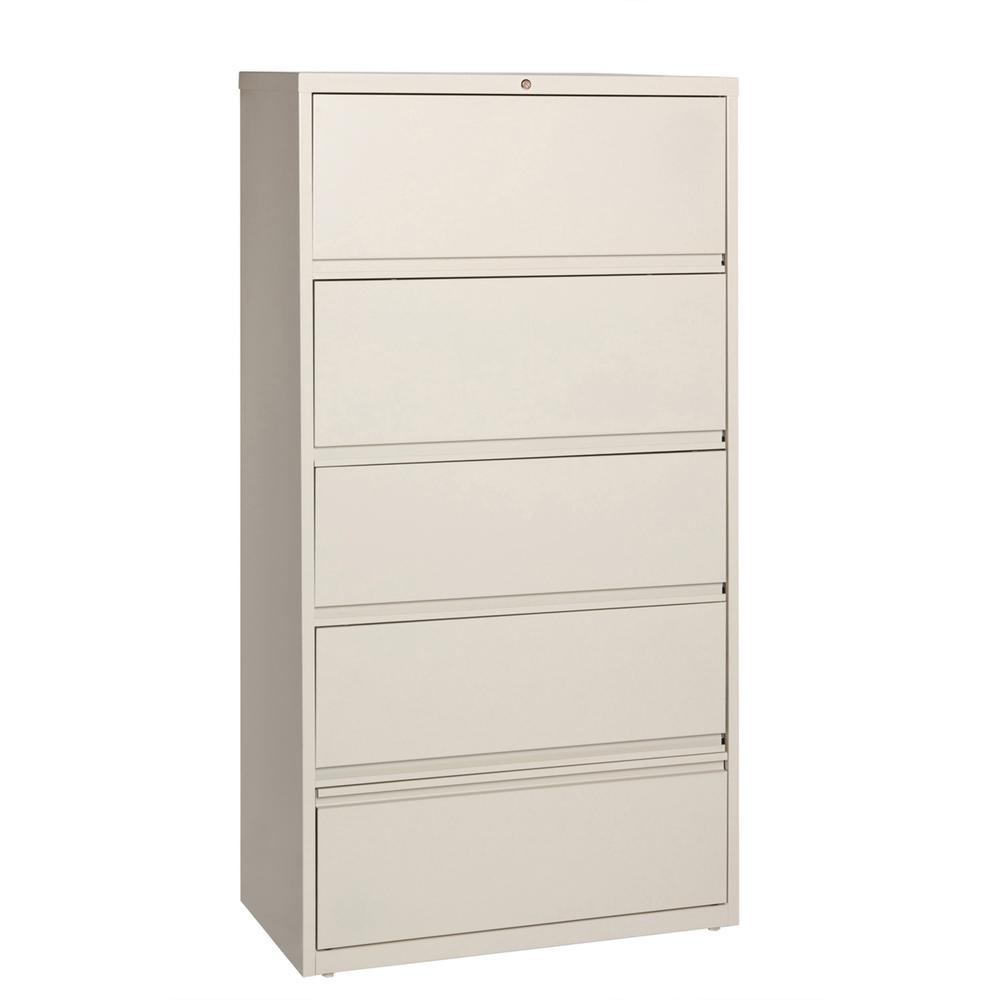 Lorell Fortress Lateral File with Roll-Out Shelf - 36" x 18.6" x 68.8" - 5 x Drawer(s) for File - A4, Legal, Letter - Ball-bearing Suspension, Recessed Handle, Leveling Glide, Heavy Duty, Interlocking. Picture 1