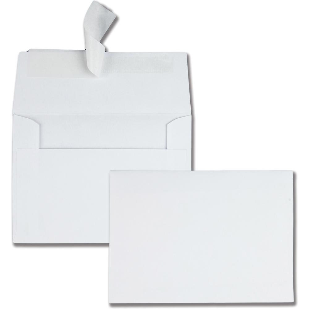 Quality Park 4-1/2 x 6-1/4 Photo Envelopes with Self-Seal Closure - Specialty - 4 1/2" Width x 6 1/4" Length - 24 lb - Wove - 50 / Box - White. Picture 1