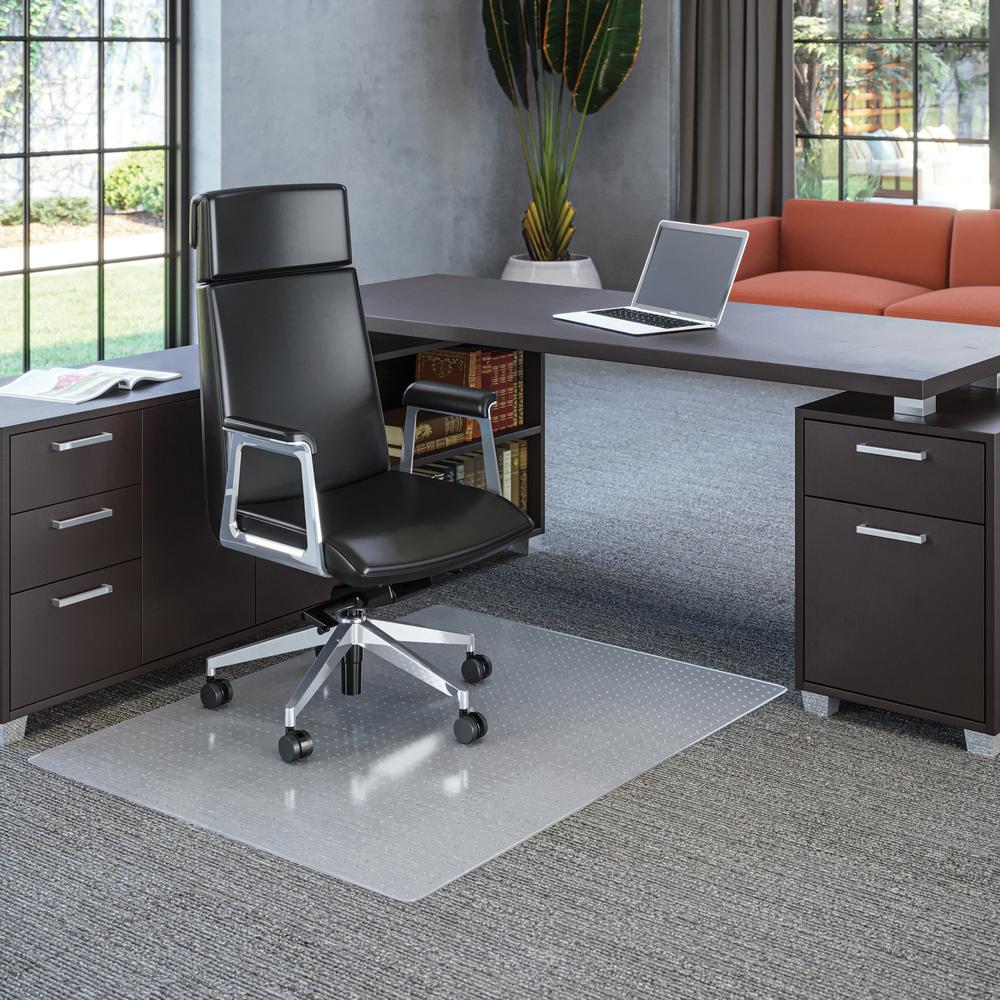Deflecto EconoMat Chair Mat - Carpeted Floor - 53" Length x 45" Width x 0.063" Thickness - Rectangular - Polycarbonate - Clear - 1Each. Picture 1