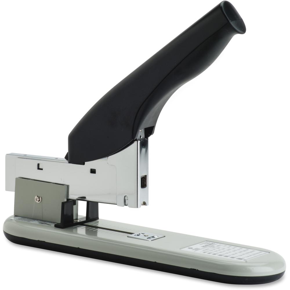 Business Source Heavy-duty Stapler - 220 Sheets Capacity - 1/4" , 1/2" , 3/8" , 5/8" , 9/16" , 13/16" , 15/16" , 7/8" , 3/4" , 5/16" Staple Size - 1 Each - Black, Putty. Picture 1