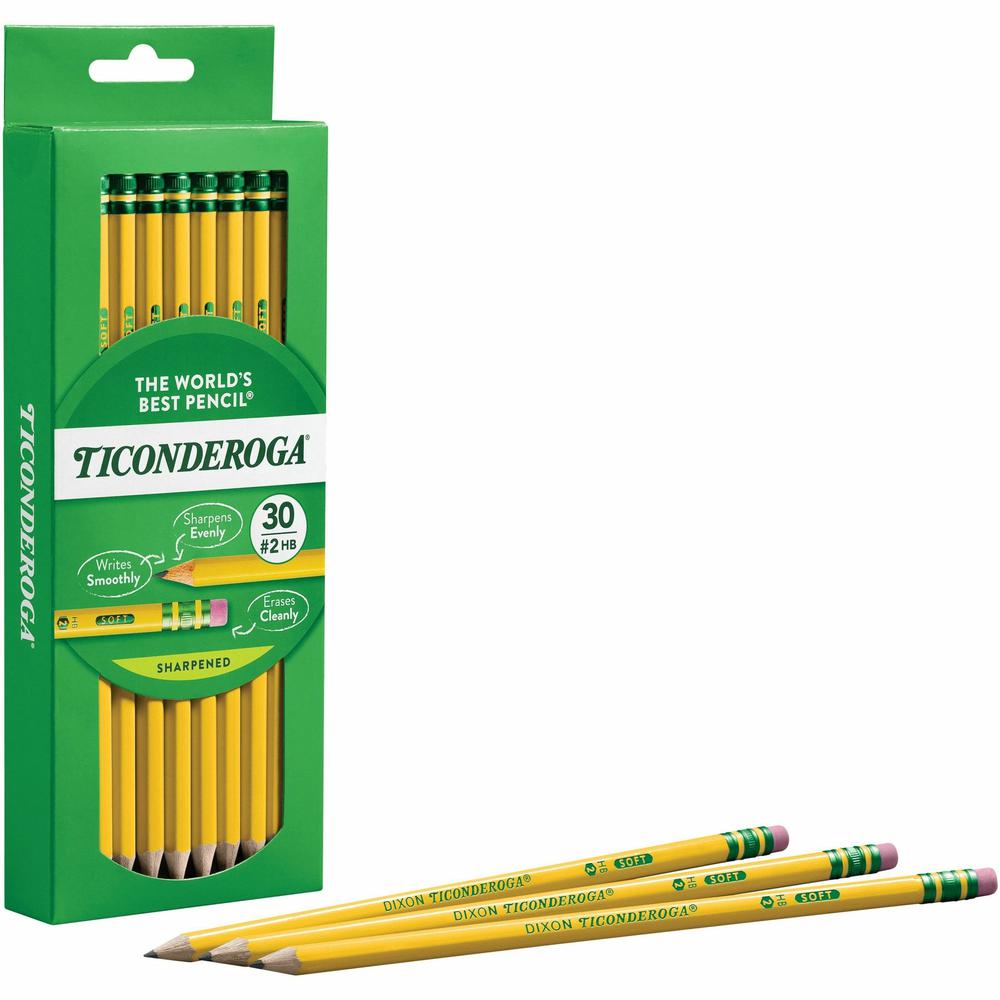Ticonderoga Pre-Sharpened No. 2 Pencils - #2 Lead - Yellow Barrel - 30 / Box. Picture 1