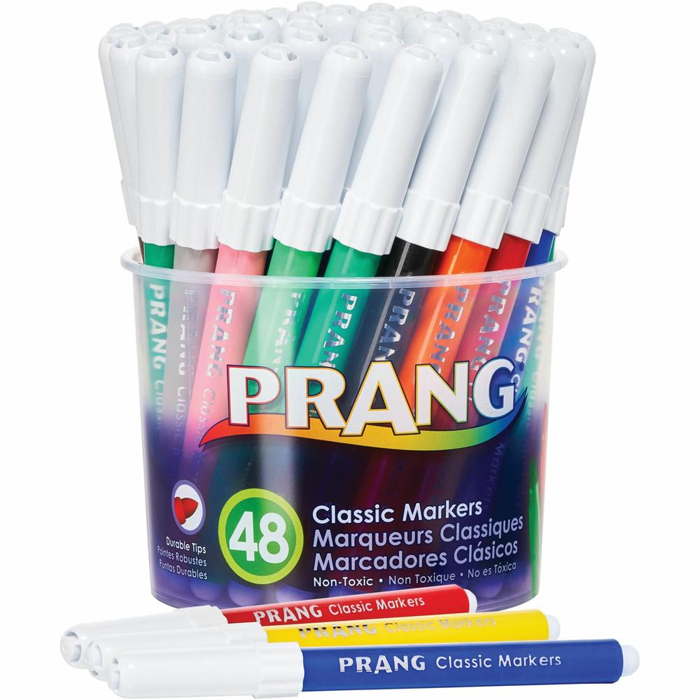 Prang Classic Bullet Tip Art Markers - Bullet Marker Point Style - Assorted - 48 / Pack. Picture 1