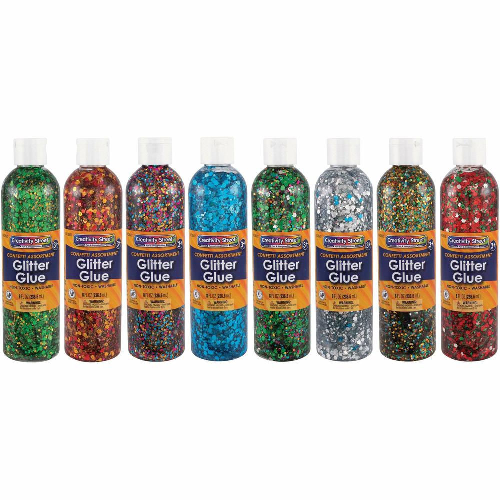 Creativity Street Classroom Size Glitter Chips - Craft, Classroom - 8 / Box - Assorted. Picture 1