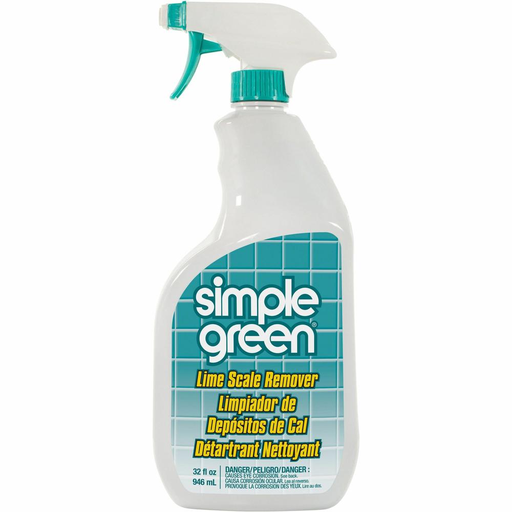 Simple Green Lime Scale Remover Spray - For Multi Surface - 32 fl oz (1 quart) - Wintergreen Scent - 1 Each - Deodorize, Non-abrasive, Non-flammable, Phosphate-free, Bleach-free, Ammonia-free, Phospho. Picture 1