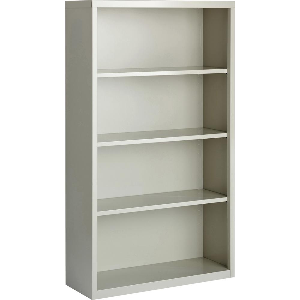 Lorell Fortress Series Bookcase - 34.5" x 13" x 60" - 4 x Shelf(ves) - Light Gray - Powder Coated - Steel - Recycled. Picture 1