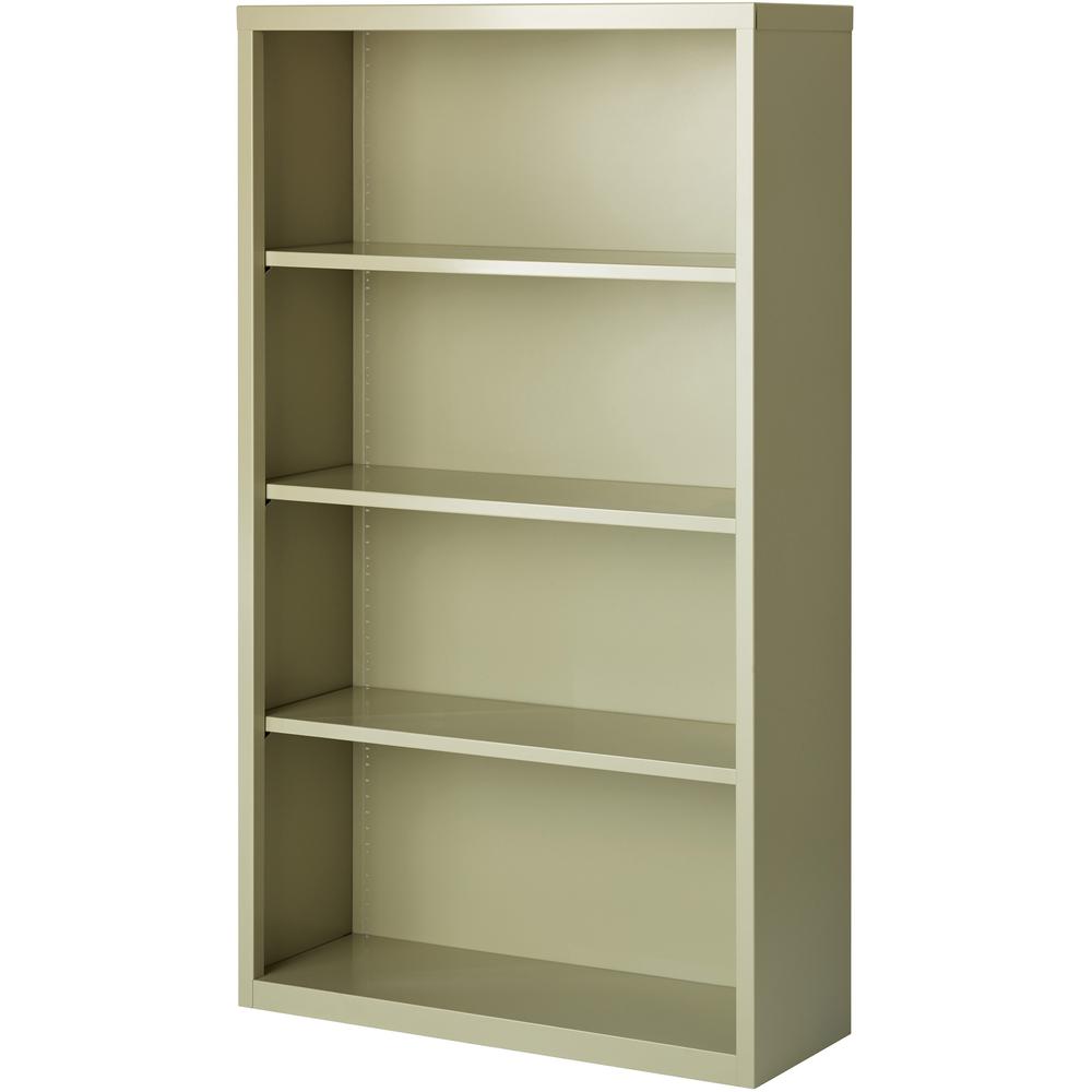 Lorell Fortress Series Bookcase - 34.5" x 13" x 60" - 4 x Shelf(ves) - Putty - Powder Coated - Steel - Recycled. Picture 1