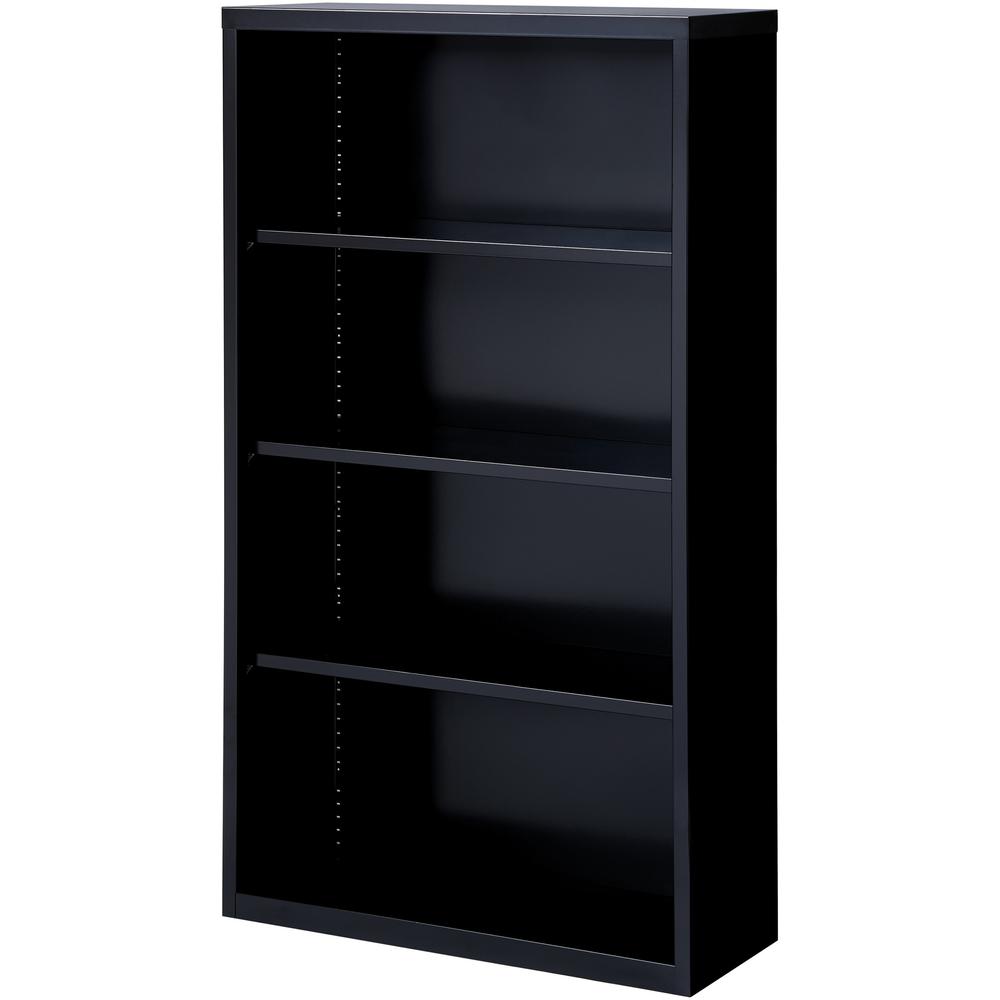 Lorell Fortress Series Bookcases - 34.5" x 13" x 60" - 4 x Shelf(ves) - Black - Powder Coated - Steel - Recycled. The main picture.