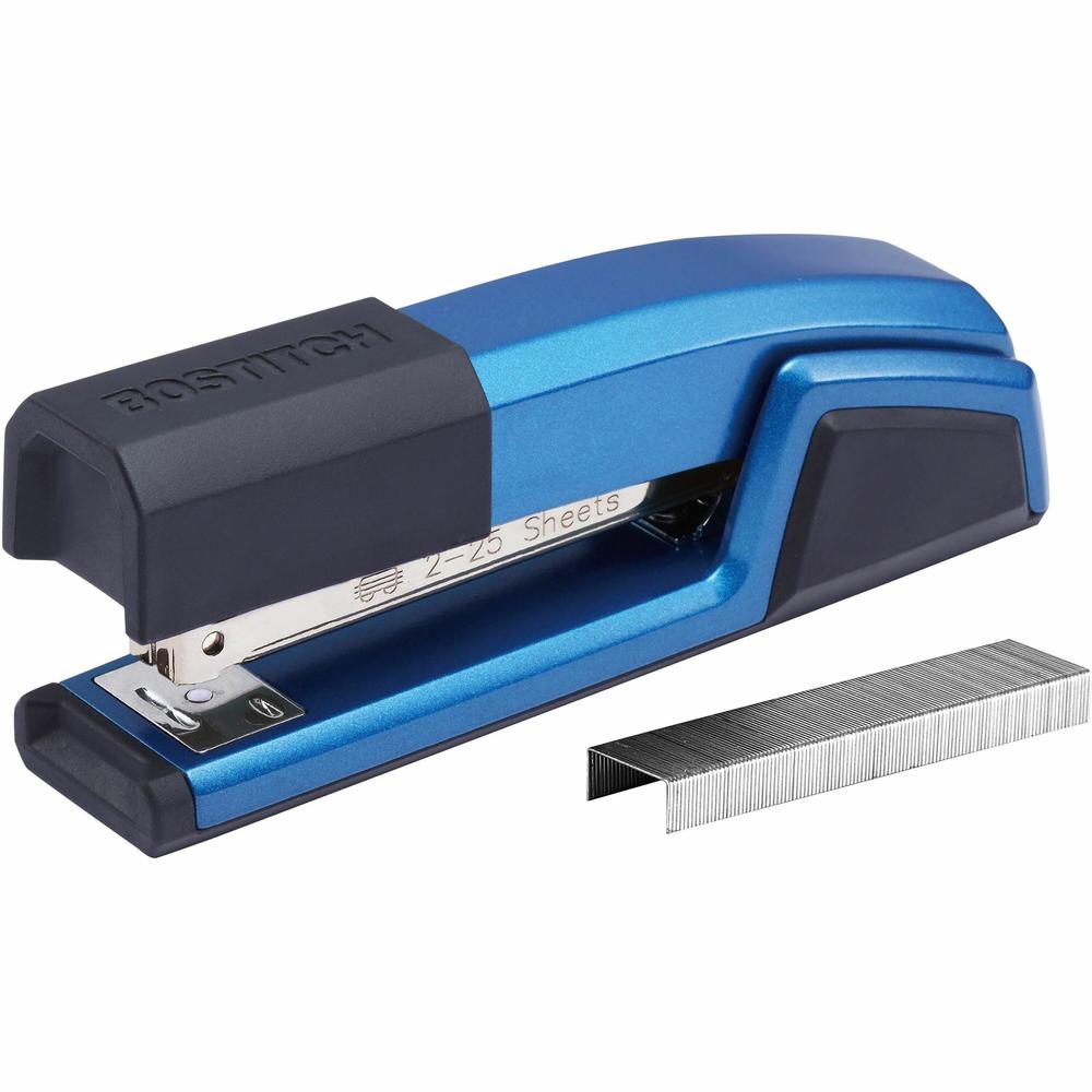 Bostitch Epic Antimicrobial Office Stapler - 25 Sheets Capacity - 210 Staple Capacity - Full Strip - 1 Each - Blue. Picture 1